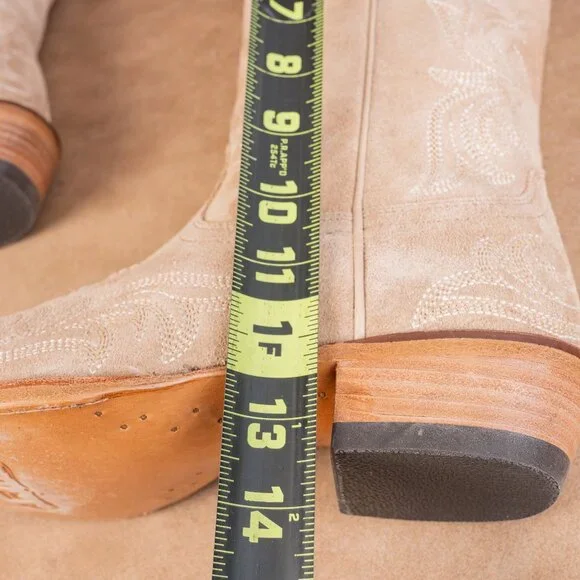 Ariat Women Hazen Taupe Suede Western Cowboy Party Festival Boots sz 8 - Picture 8 of 10